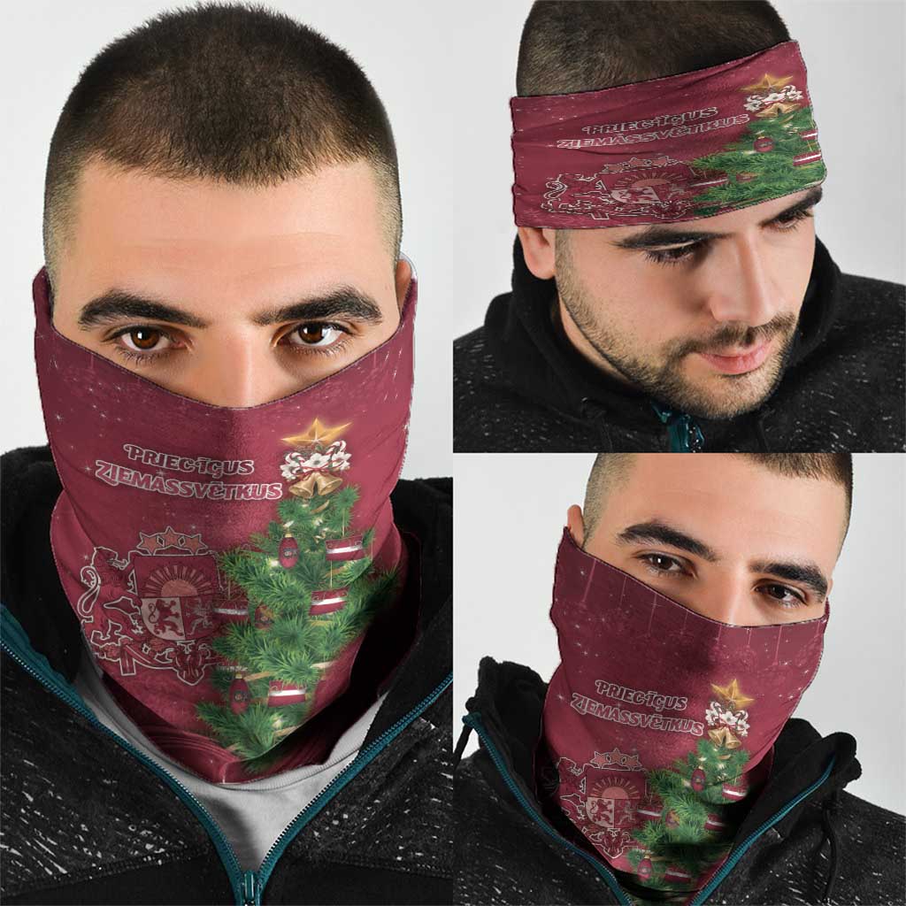 Latvia Christmas Neck Gaiter Xmas Tree Latvija - Wonder Print Shop