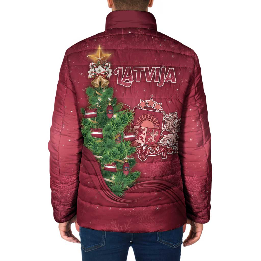 Latvia Christmas Padded Jacket Xmas Tree Latvija - Wonder Print Shop