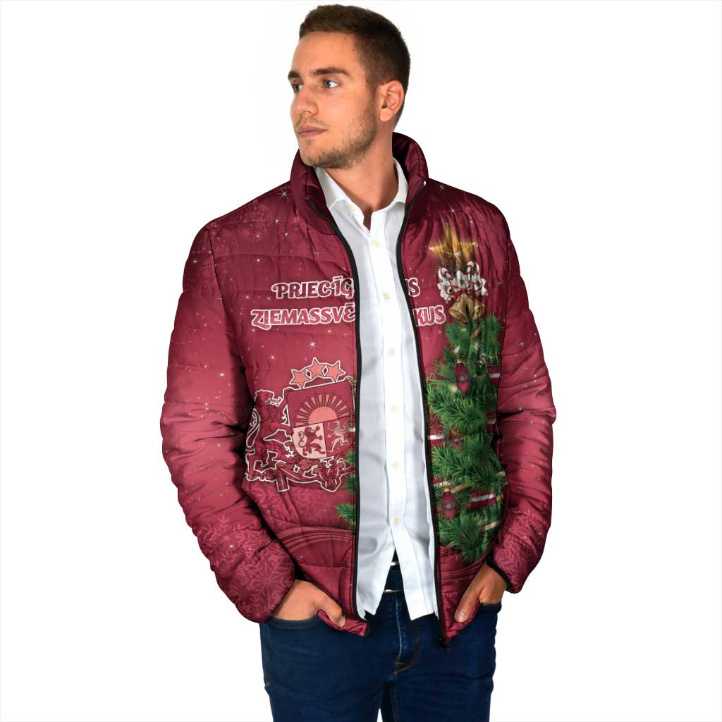 Latvia Christmas Padded Jacket Xmas Tree Latvija - Wonder Print Shop