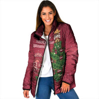Latvia Christmas Padded Jacket Xmas Tree Latvija - Wonder Print Shop