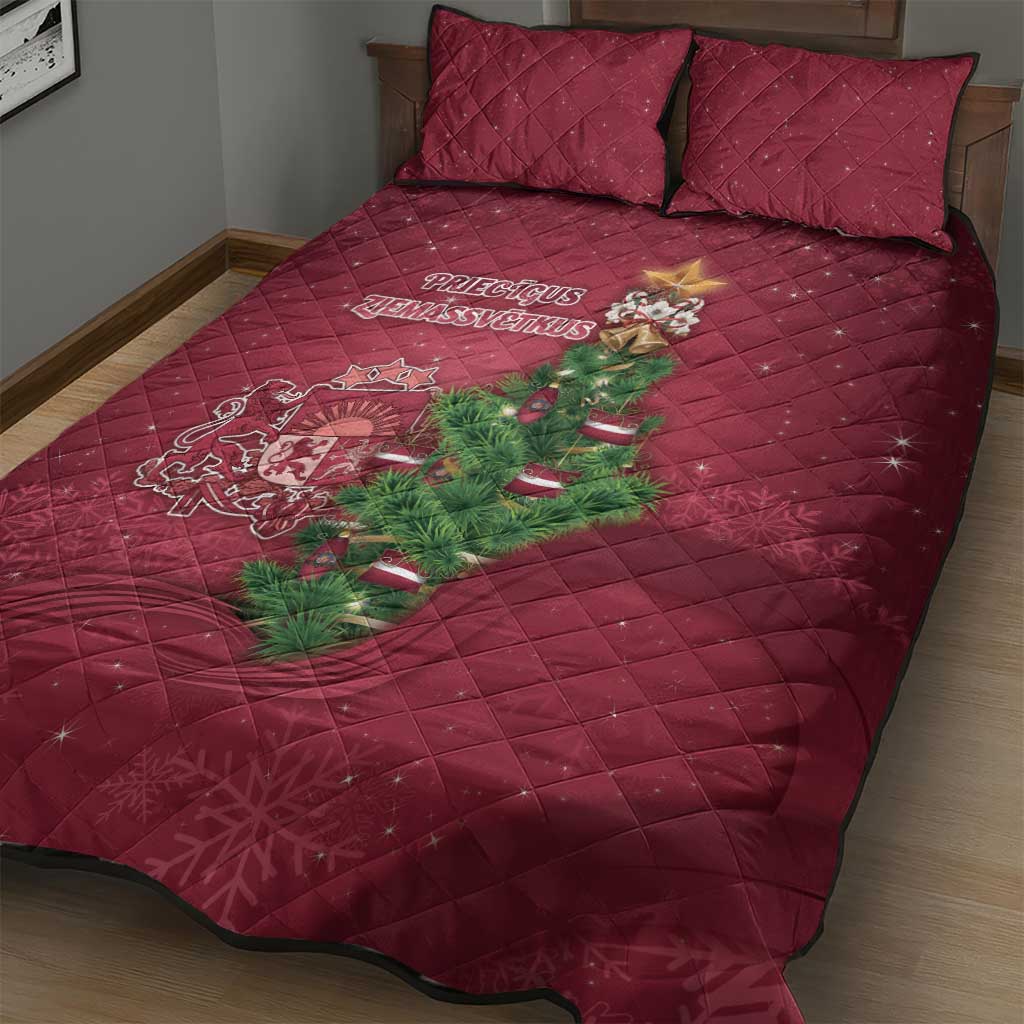 Latvia Christmas Quilt Bed Set Xmas Tree Latvija - Wonder Print Shop