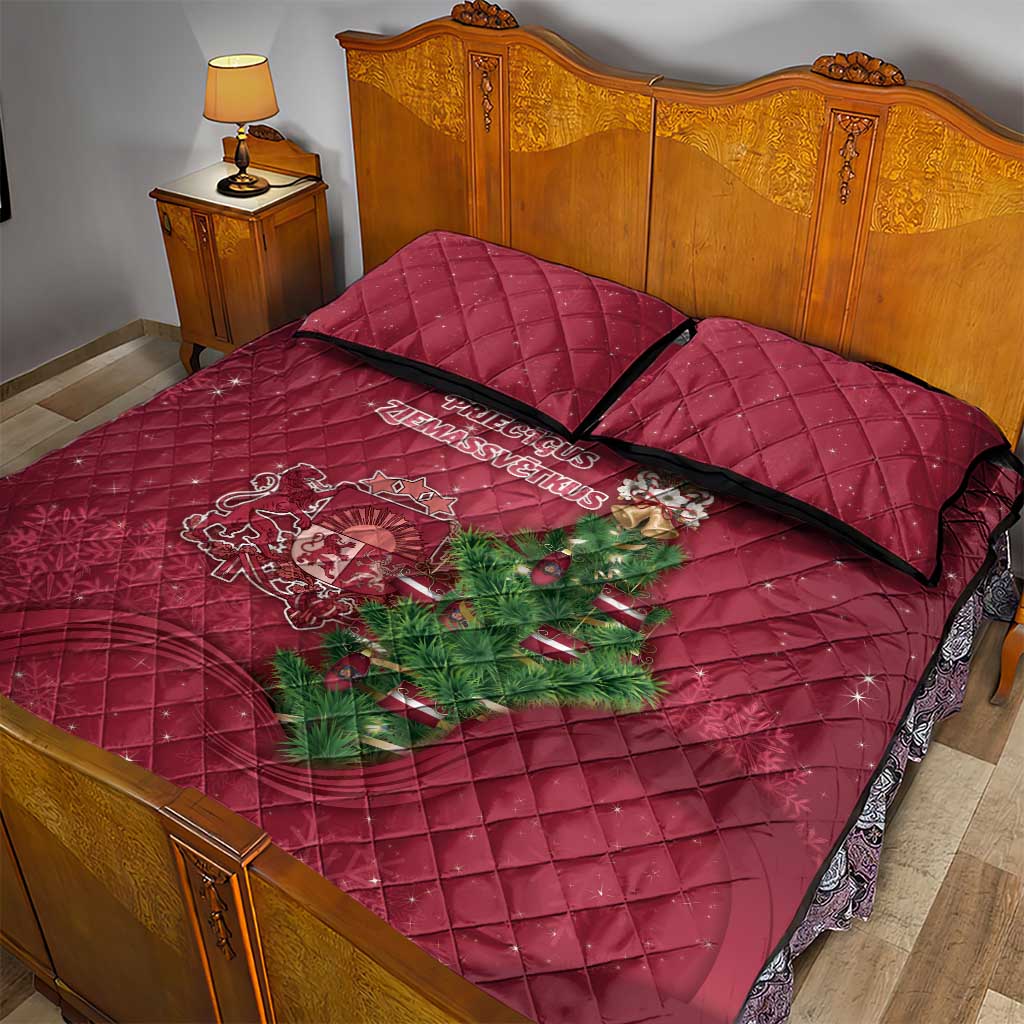 Latvia Christmas Quilt Bed Set Xmas Tree Latvija - Wonder Print Shop