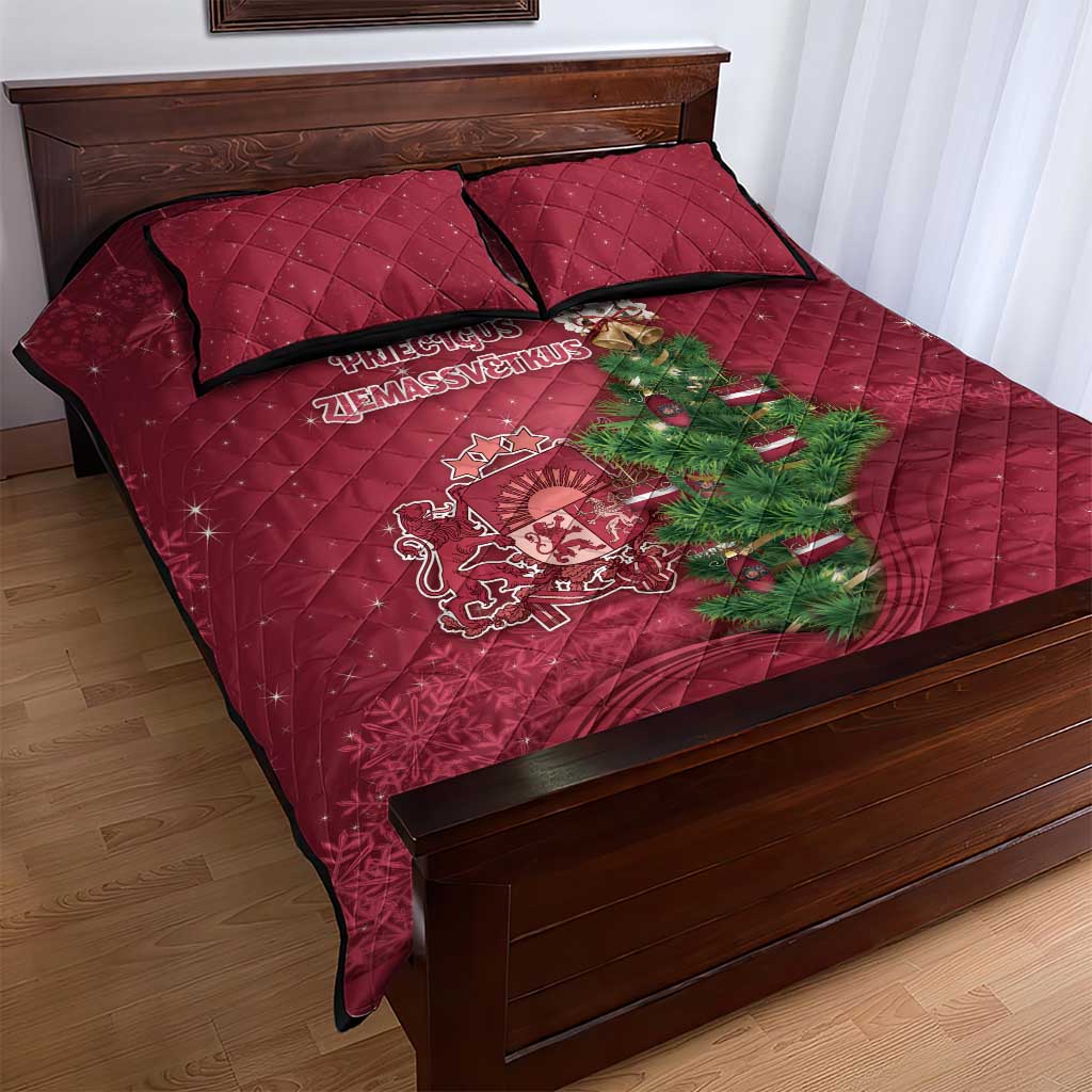 Latvia Christmas Quilt Bed Set Xmas Tree Latvija - Wonder Print Shop