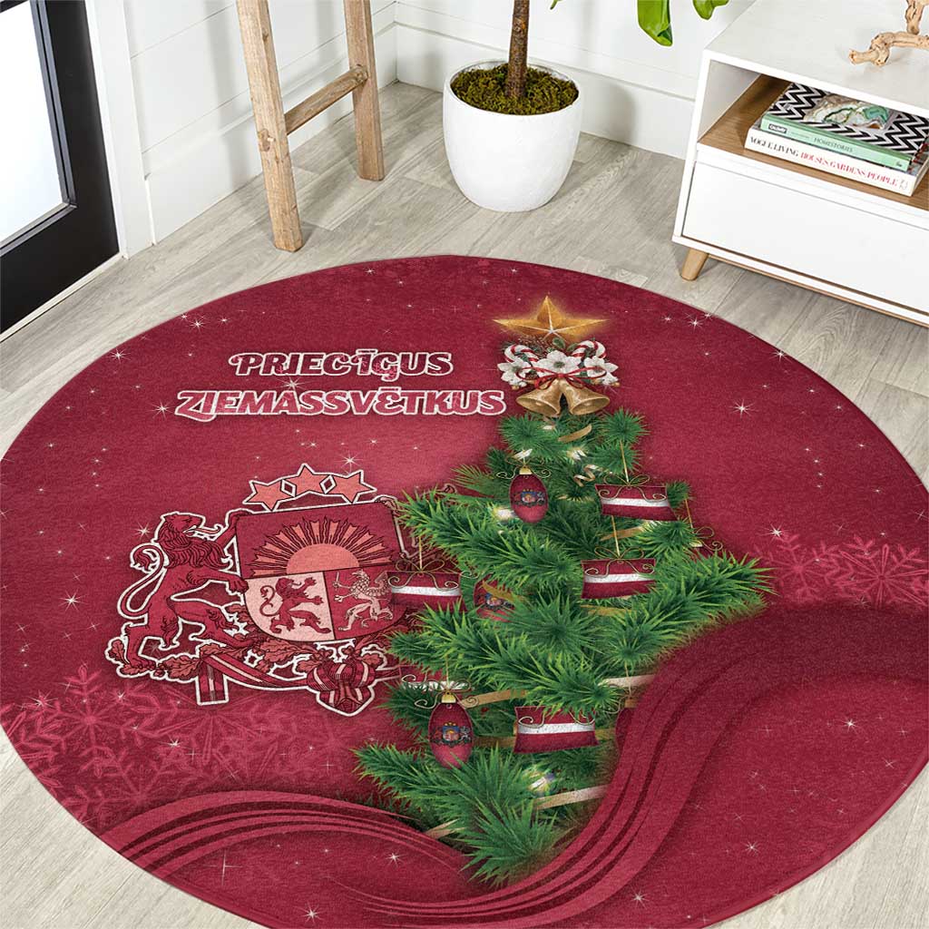 Latvia Christmas Round Carpet Xmas Tree Latvija - Wonder Print Shop