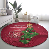 Latvia Christmas Round Carpet Xmas Tree Latvija - Wonder Print Shop