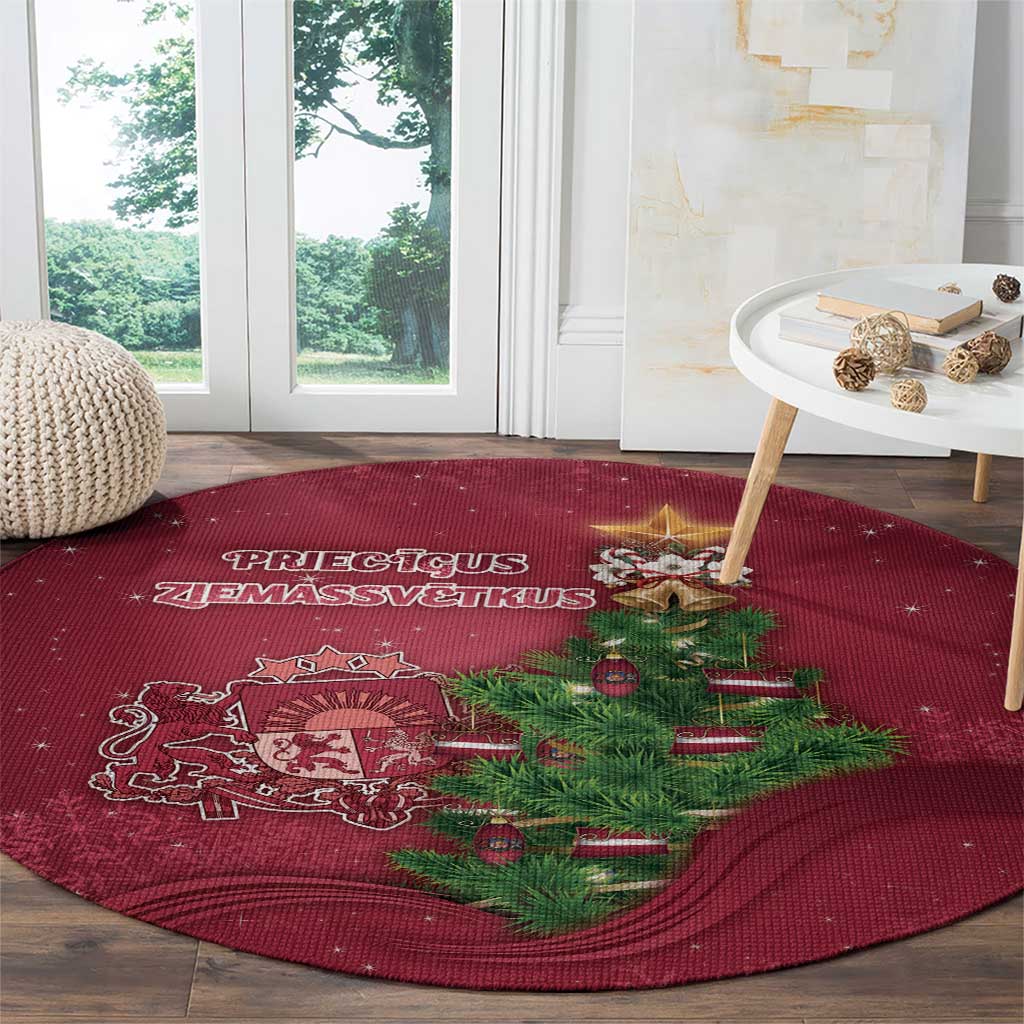 Latvia Christmas Round Carpet Xmas Tree Latvija - Wonder Print Shop