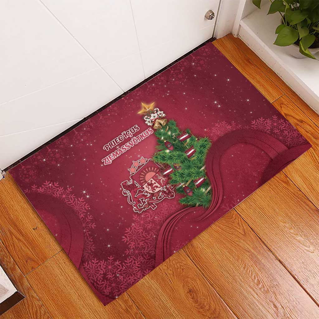 Latvia Christmas Rubber Doormat Xmas Tree Latvija - Wonder Print Shop