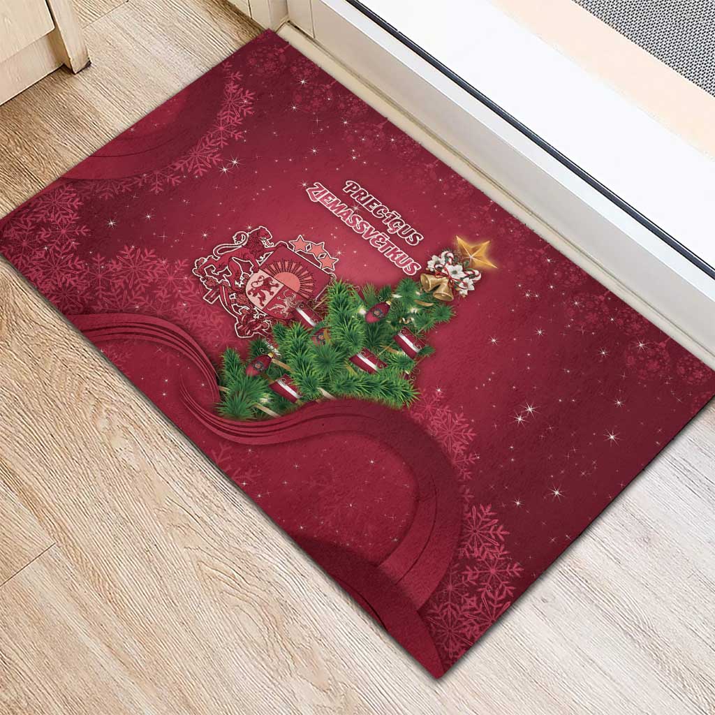 Latvia Christmas Rubber Doormat Xmas Tree Latvija - Wonder Print Shop