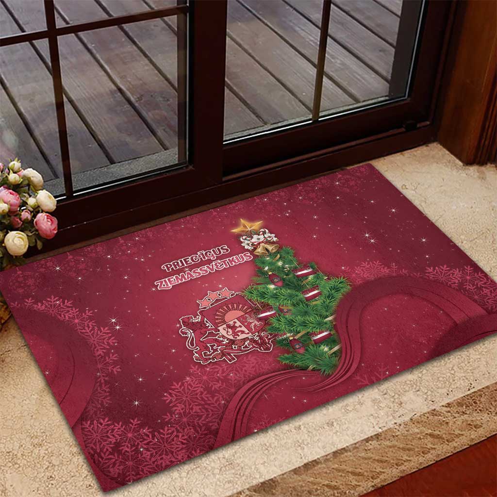 Latvia Christmas Rubber Doormat Xmas Tree Latvija - Wonder Print Shop