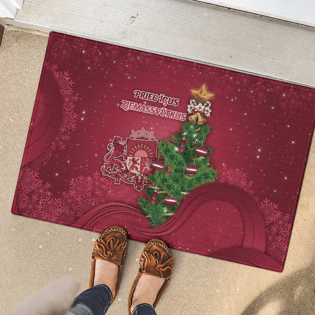 Latvia Christmas Rubber Doormat Xmas Tree Latvija - Wonder Print Shop