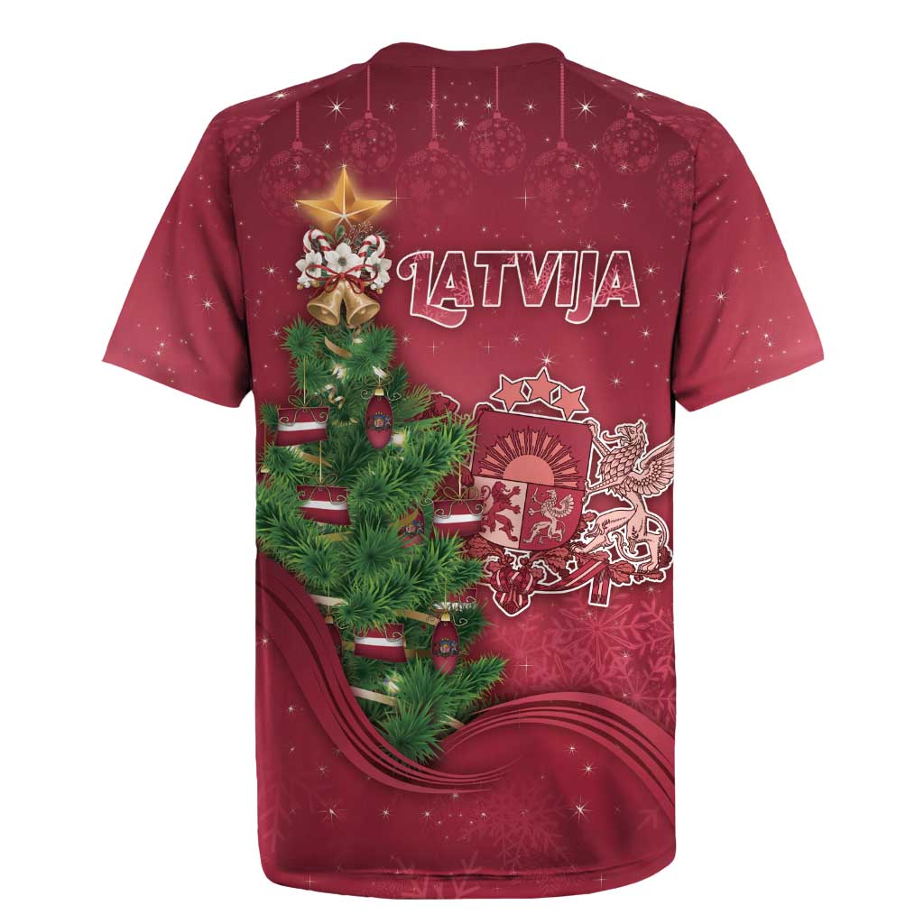 Latvia Christmas Rugby Jersey Xmas Tree Latvija - Wonder Print Shop