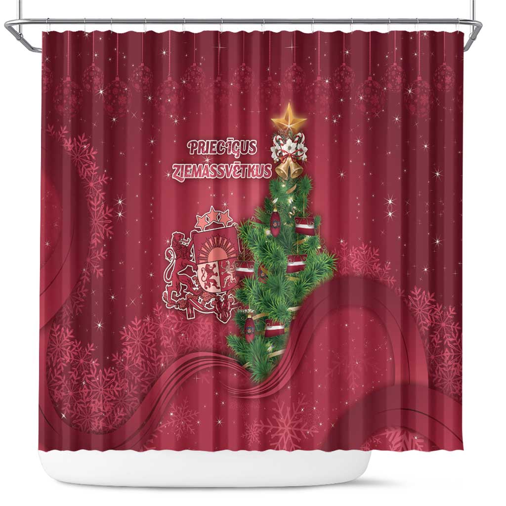 Latvia Christmas Shower Curtain Xmas Tree Latvija - Wonder Print Shop