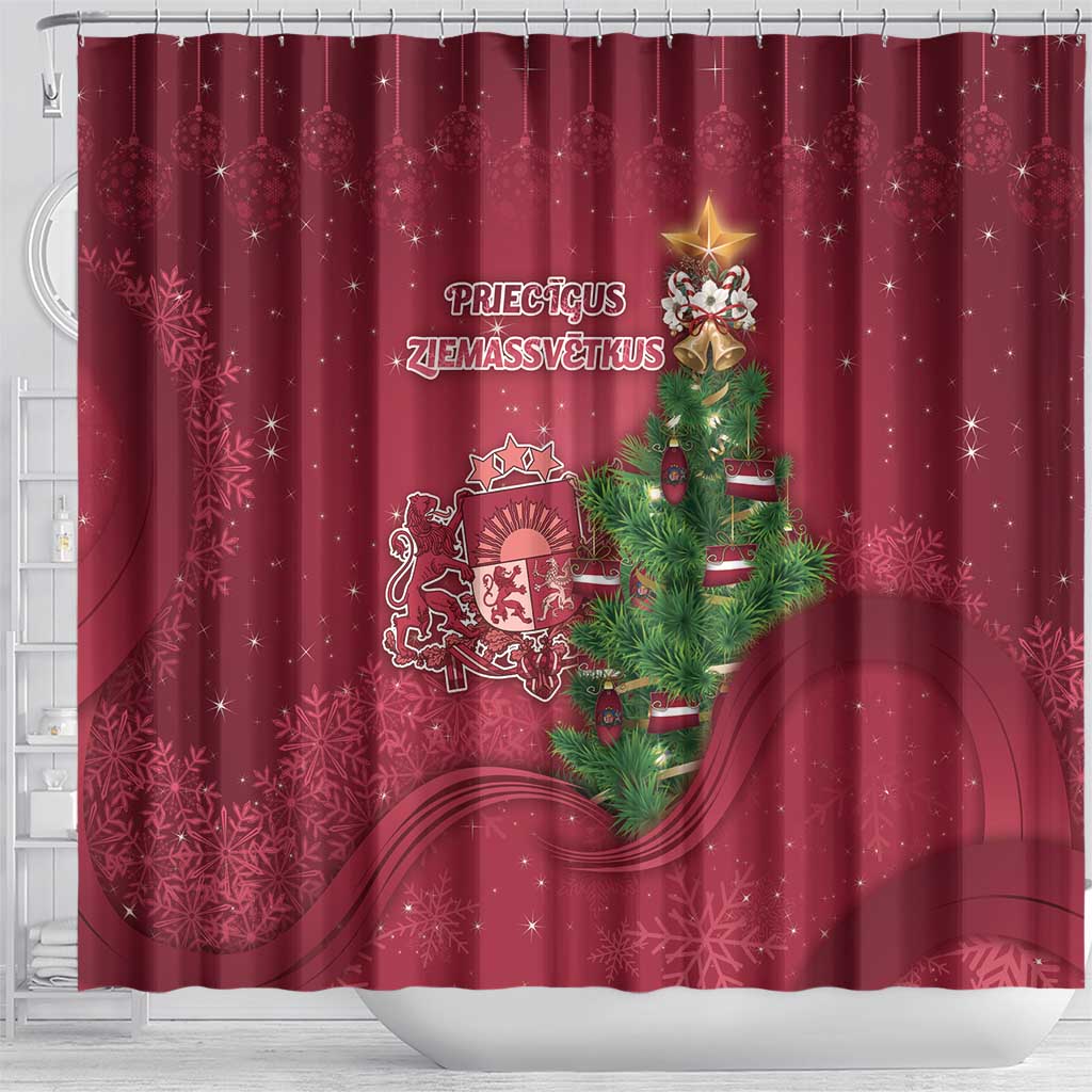 Latvia Christmas Shower Curtain Xmas Tree Latvija - Wonder Print Shop