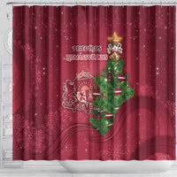 Latvia Christmas Shower Curtain Xmas Tree Latvija - Wonder Print Shop