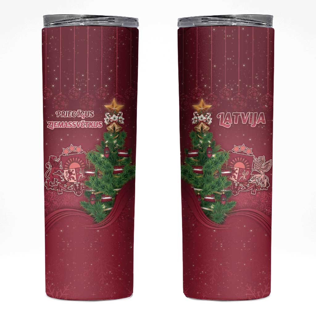 Latvia Christmas Skinny Tumbler Xmas Tree Latvija - Wonder Print Shop