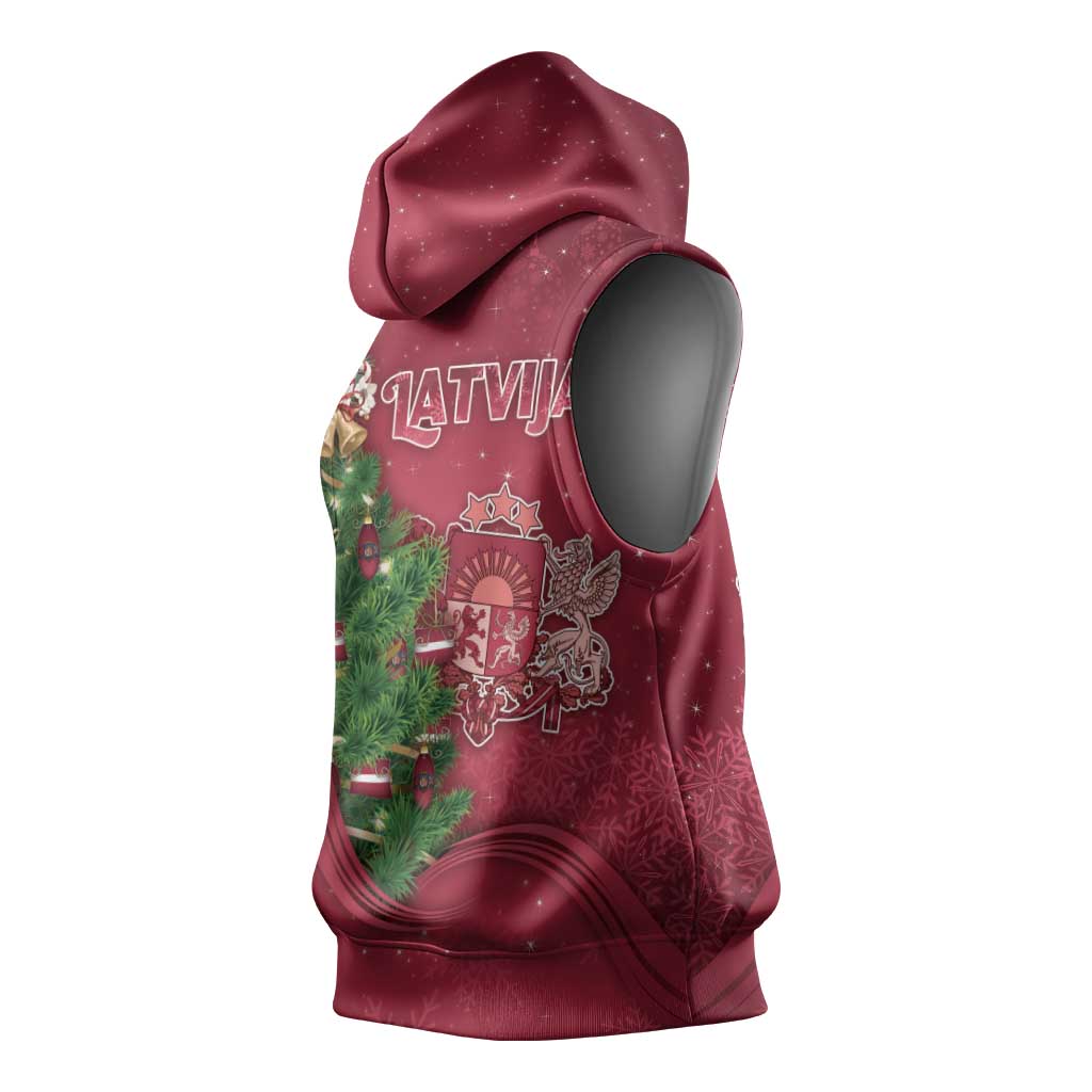 Latvia Christmas Sleeveless Hoodie Xmas Tree Latvija - Wonder Print Shop