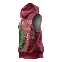 Latvia Christmas Sleeveless Hoodie Xmas Tree Latvija - Wonder Print Shop
