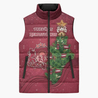 Latvia Christmas Sleeveless Puffer Jacket Xmas Tree Latvija - Wonder Print Shop
