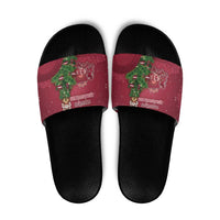 Latvia Christmas Slide Sandals Xmas Tree Latvija - Wonder Print Shop