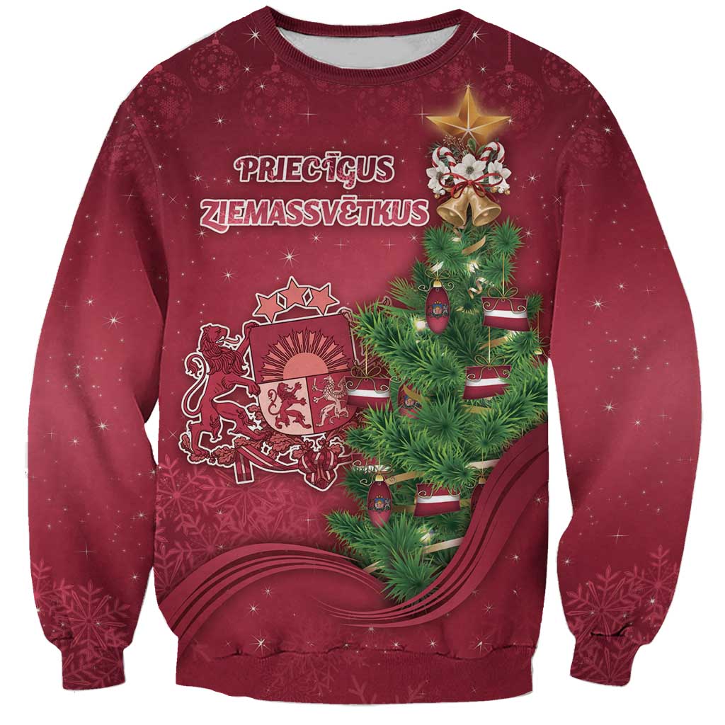 Latvia Christmas Sweatshirt Xmas Tree Latvija - Wonder Print Shop