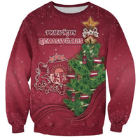 Latvia Christmas Sweatshirt Xmas Tree Latvija - Wonder Print Shop