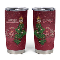 Latvia Christmas Tumbler Cup Xmas Tree Latvija - Wonder Print Shop