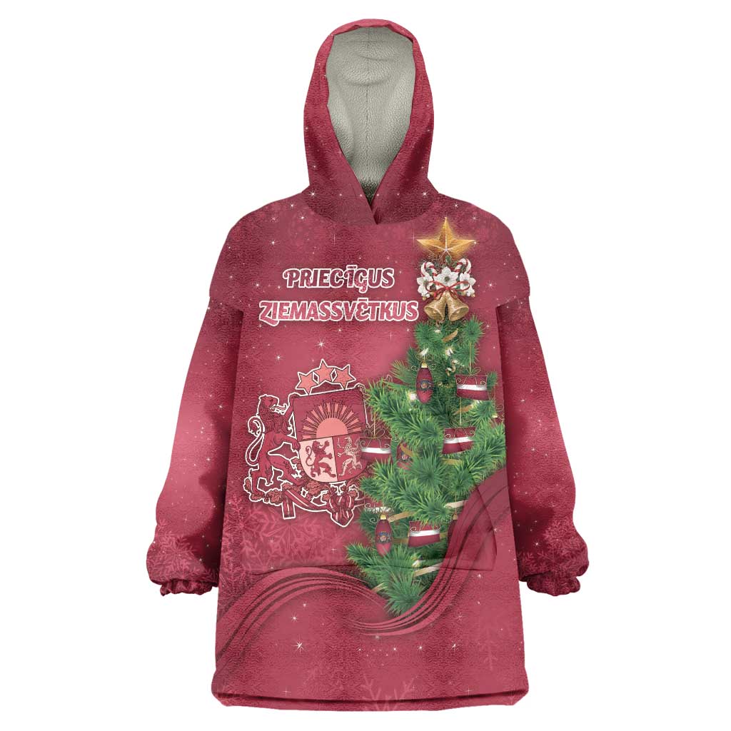 Latvia Christmas Wearable Blanket Hoodie Xmas Tree Latvija - Wonder Print Shop