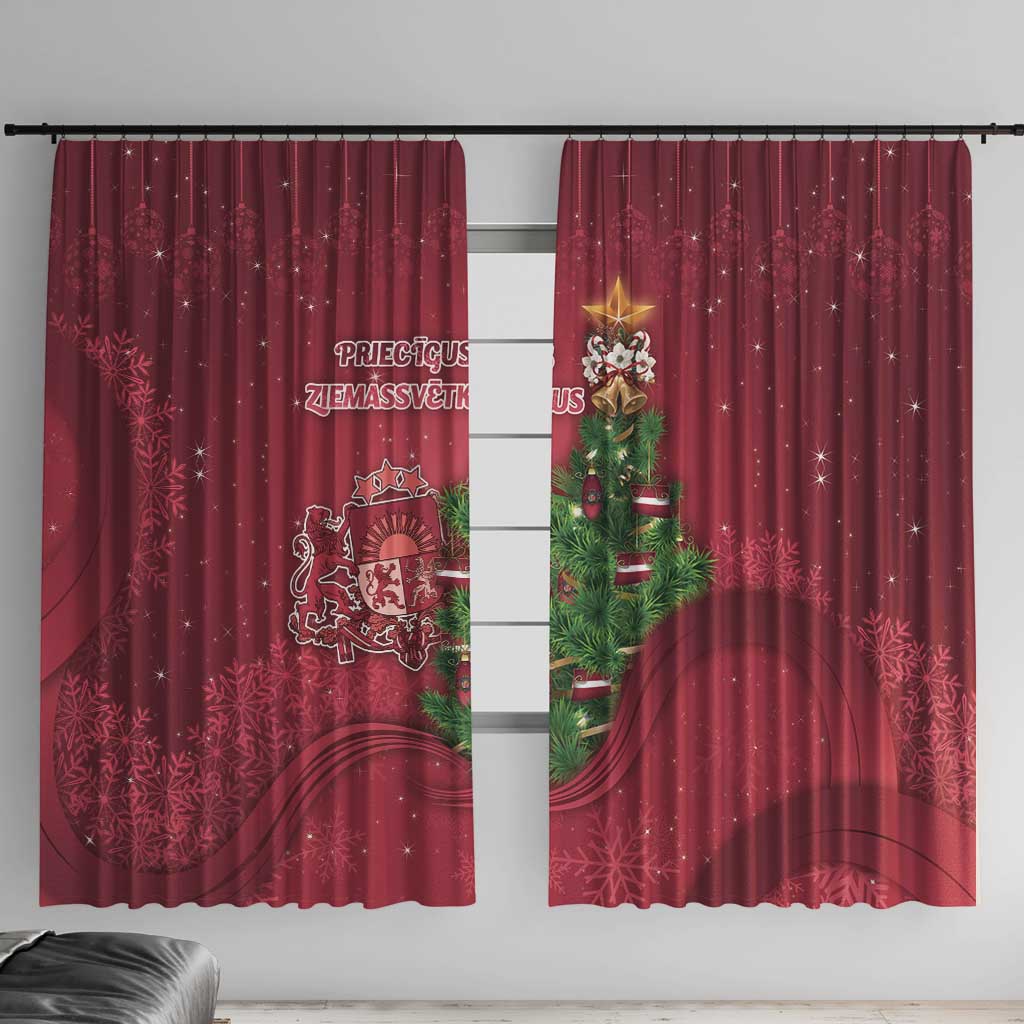 Latvia Christmas Window Curtain Xmas Tree Latvija - Wonder Print Shop