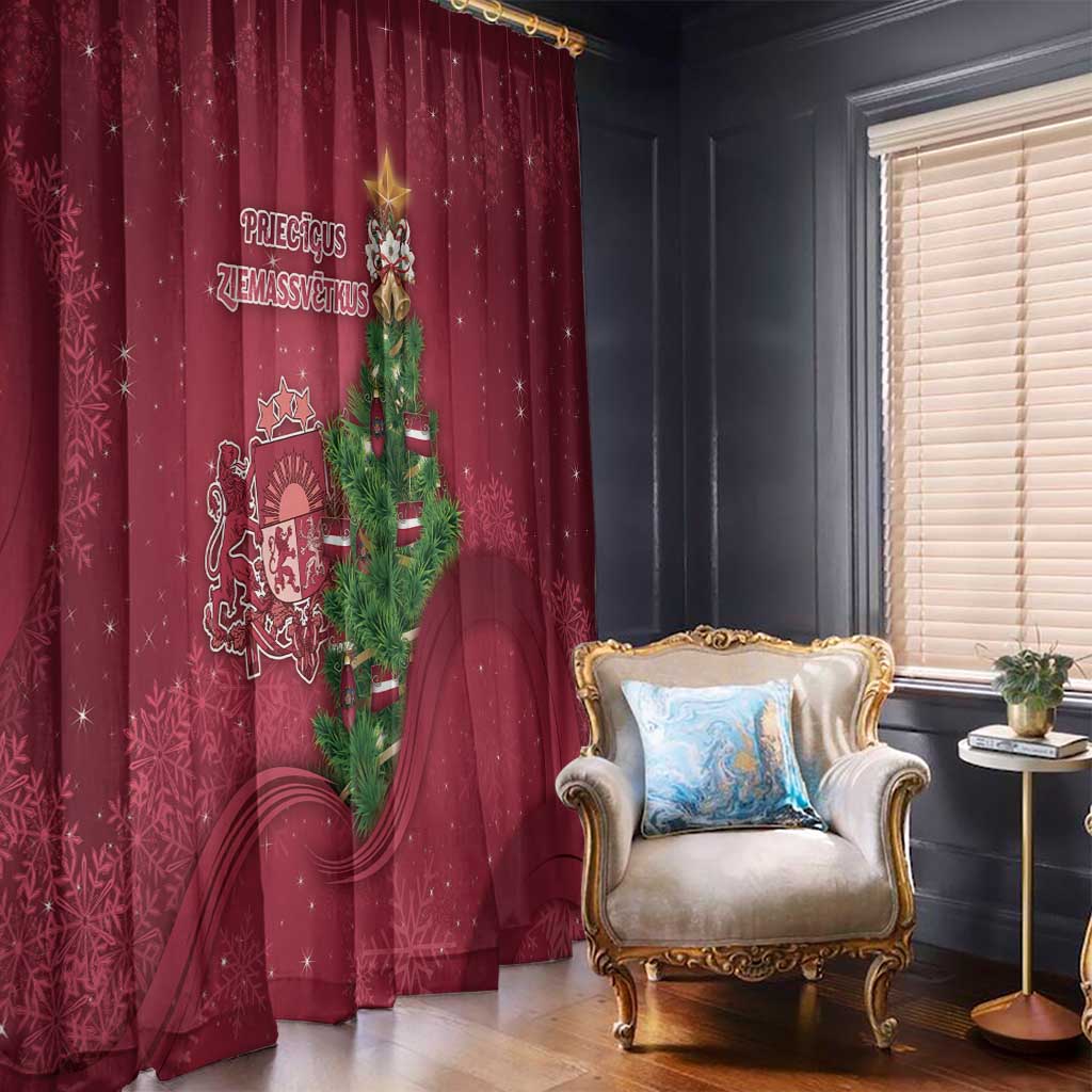 Latvia Christmas Window Curtain Xmas Tree Latvija - Wonder Print Shop