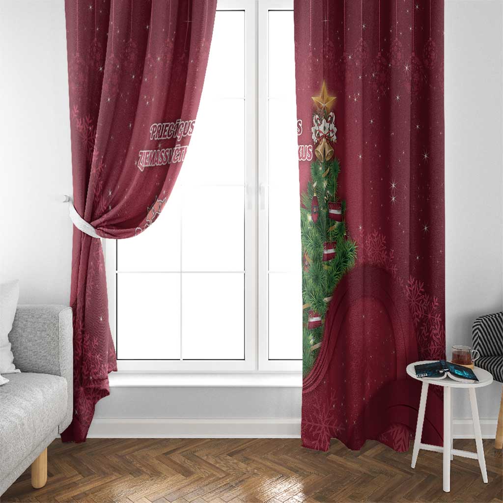 Latvia Christmas Window Curtain Xmas Tree Latvija - Wonder Print Shop