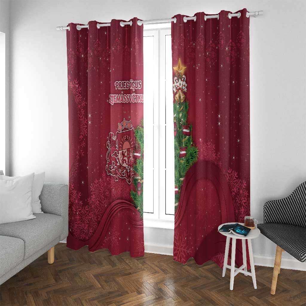 Latvia Christmas Window Curtain Xmas Tree Latvija - Wonder Print Shop
