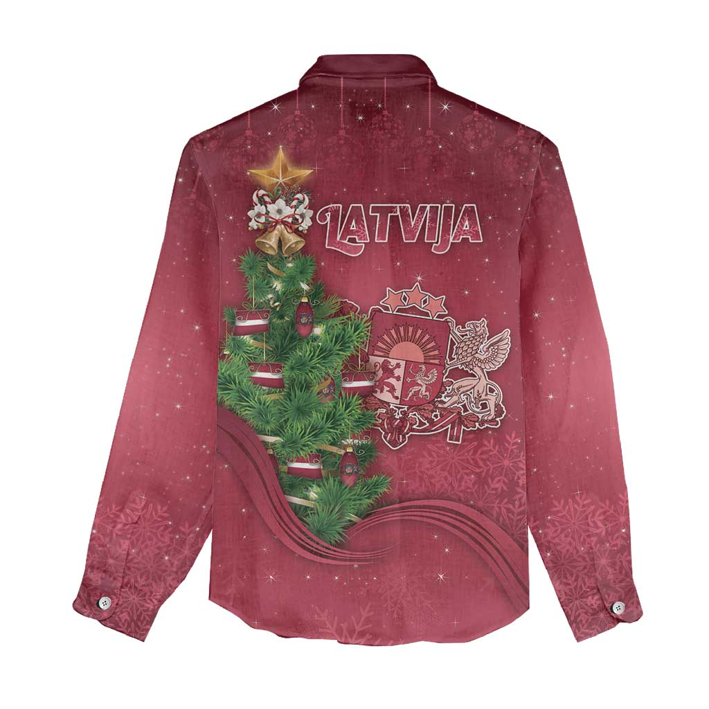 Latvia Christmas Women Casual Shirt Xmas Tree Latvija - Wonder Print Shop