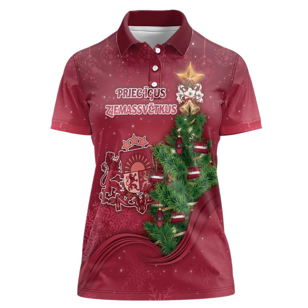 Latvia Christmas Women Polo Shirt Xmas Tree Latvija - Wonder Print Shop