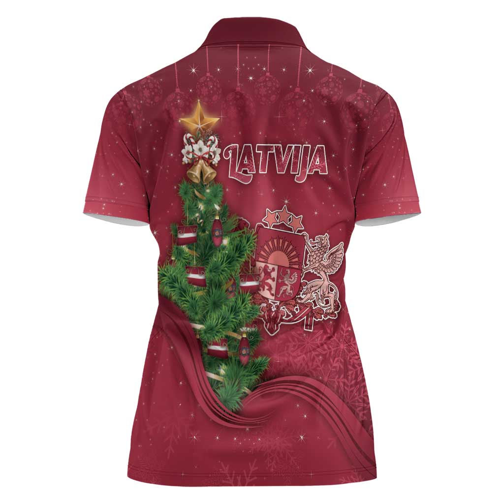 Latvia Christmas Women Polo Shirt Xmas Tree Latvija - Wonder Print Shop