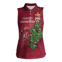 Latvia Christmas Women Sleeveless Polo Shirt Xmas Tree Latvija - Wonder Print Shop