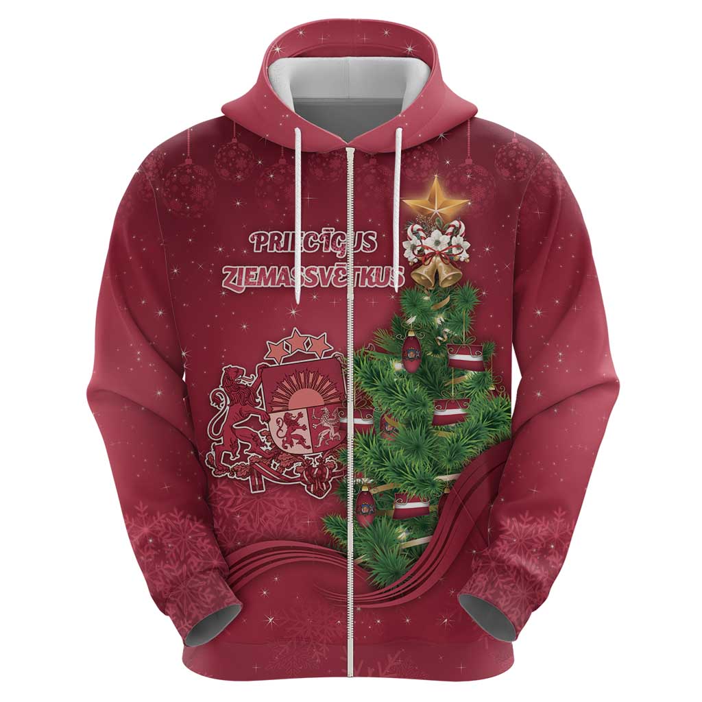 Latvia Christmas Zip Hoodie Xmas Tree Latvija - Wonder Print Shop