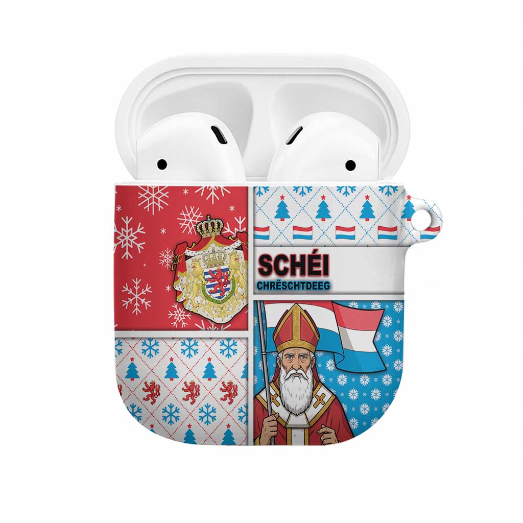 Luxembourg Christmas AirPods Case Kleeschen With Xmas Patterns - Wonder Print Shop