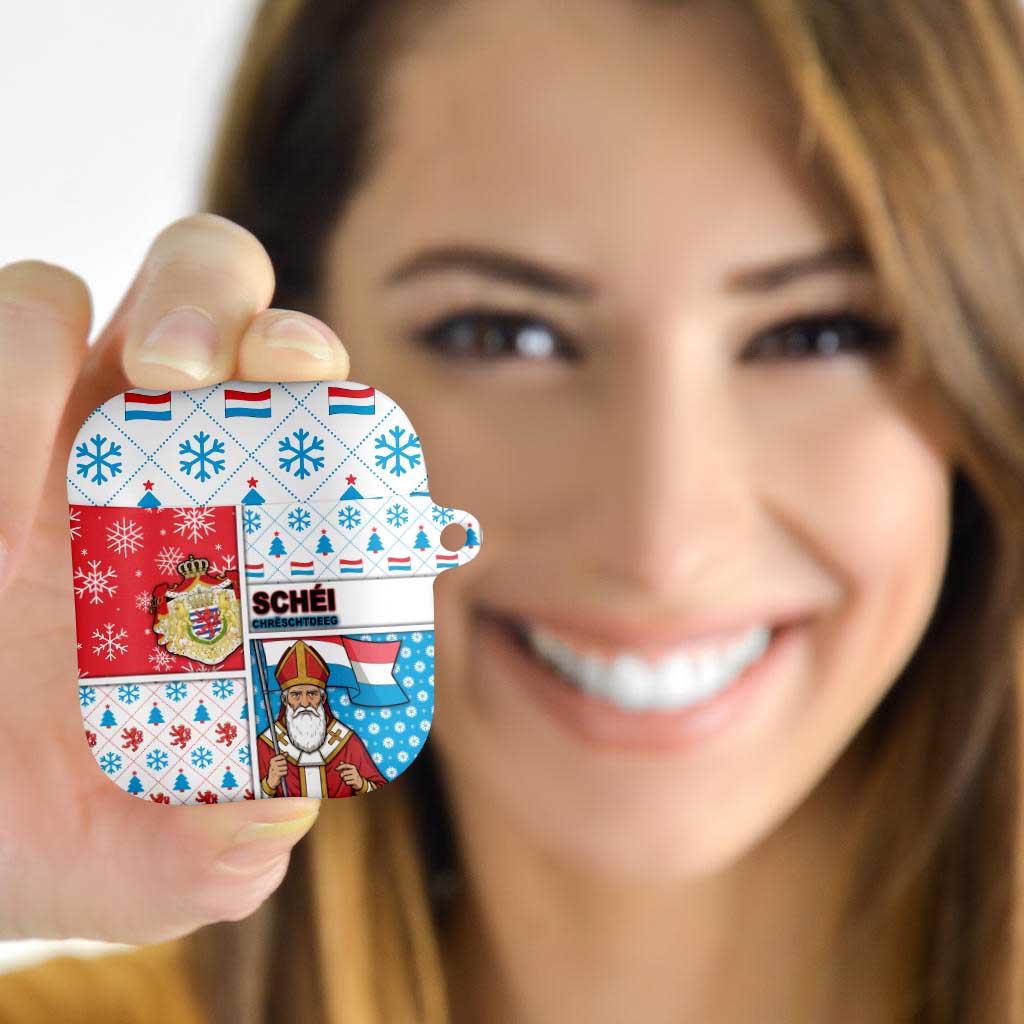 Luxembourg Christmas AirPods Case Kleeschen With Xmas Patterns - Wonder Print Shop