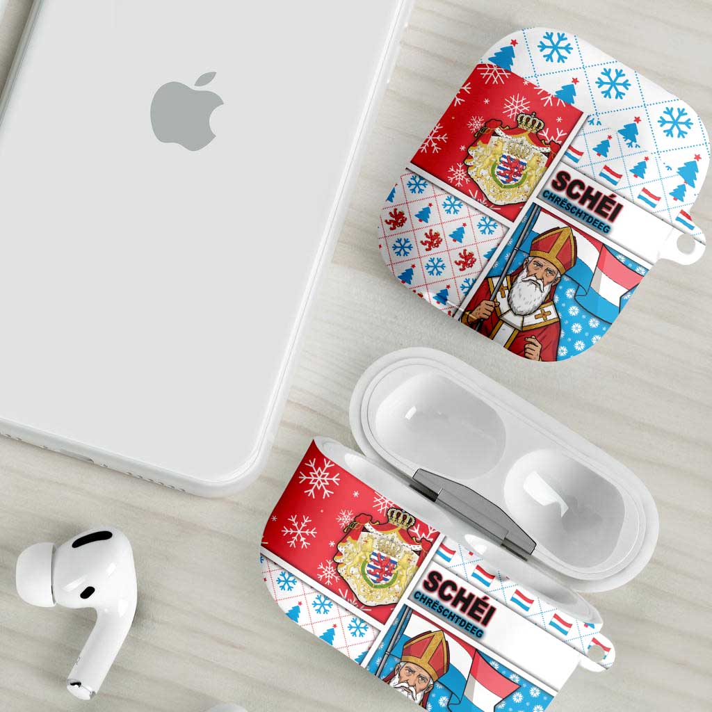 Luxembourg Christmas AirPods Case Kleeschen With Xmas Patterns - Wonder Print Shop