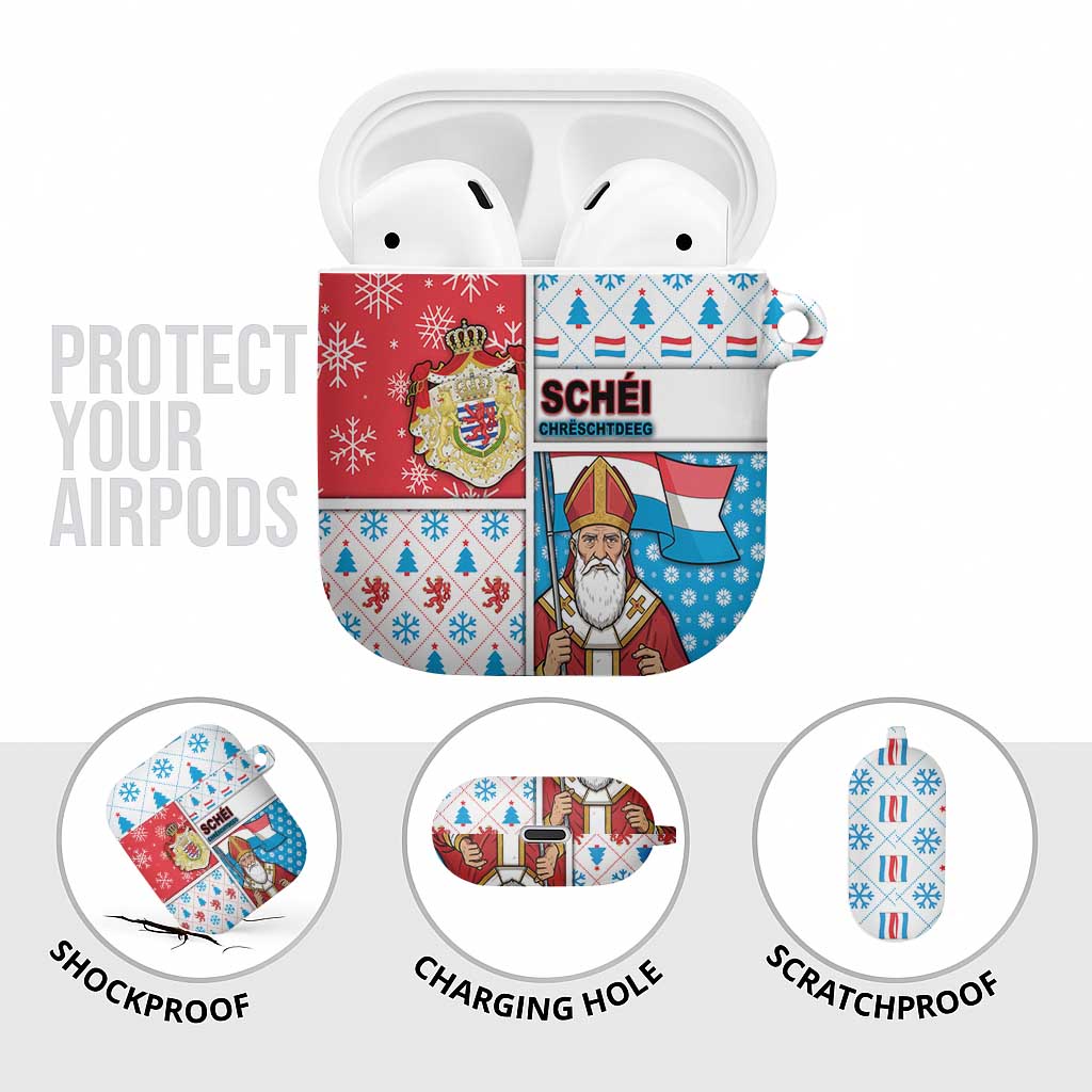 Luxembourg Christmas AirPods Case Kleeschen With Xmas Patterns - Wonder Print Shop