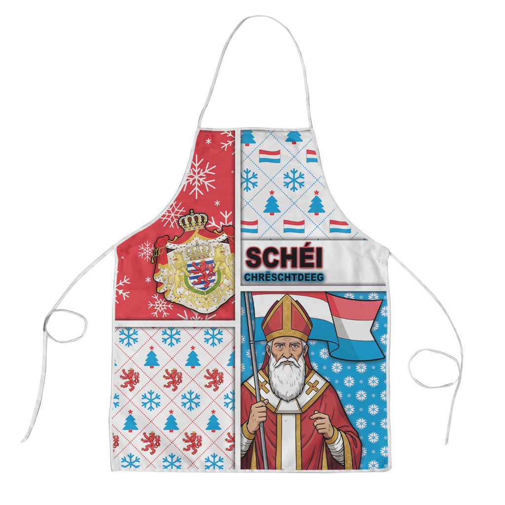 Luxembourg Christmas Apron Kleeschen With Xmas Patterns - Wonder Print Shop