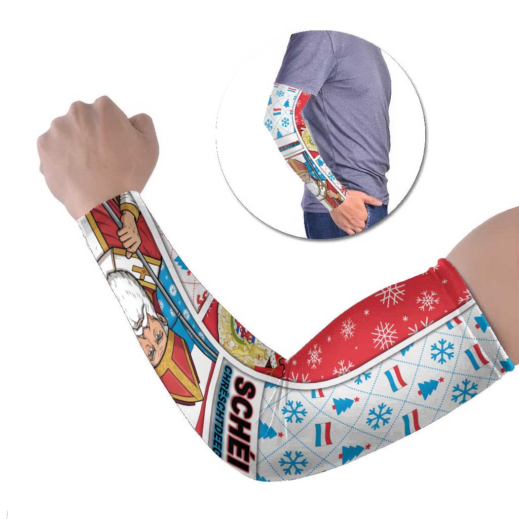 Luxembourg Christmas Arm Sleeves Kleeschen With Xmas Patterns - Wonder Print Shop