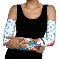 Luxembourg Christmas Arm Sleeves Kleeschen With Xmas Patterns - Wonder Print Shop