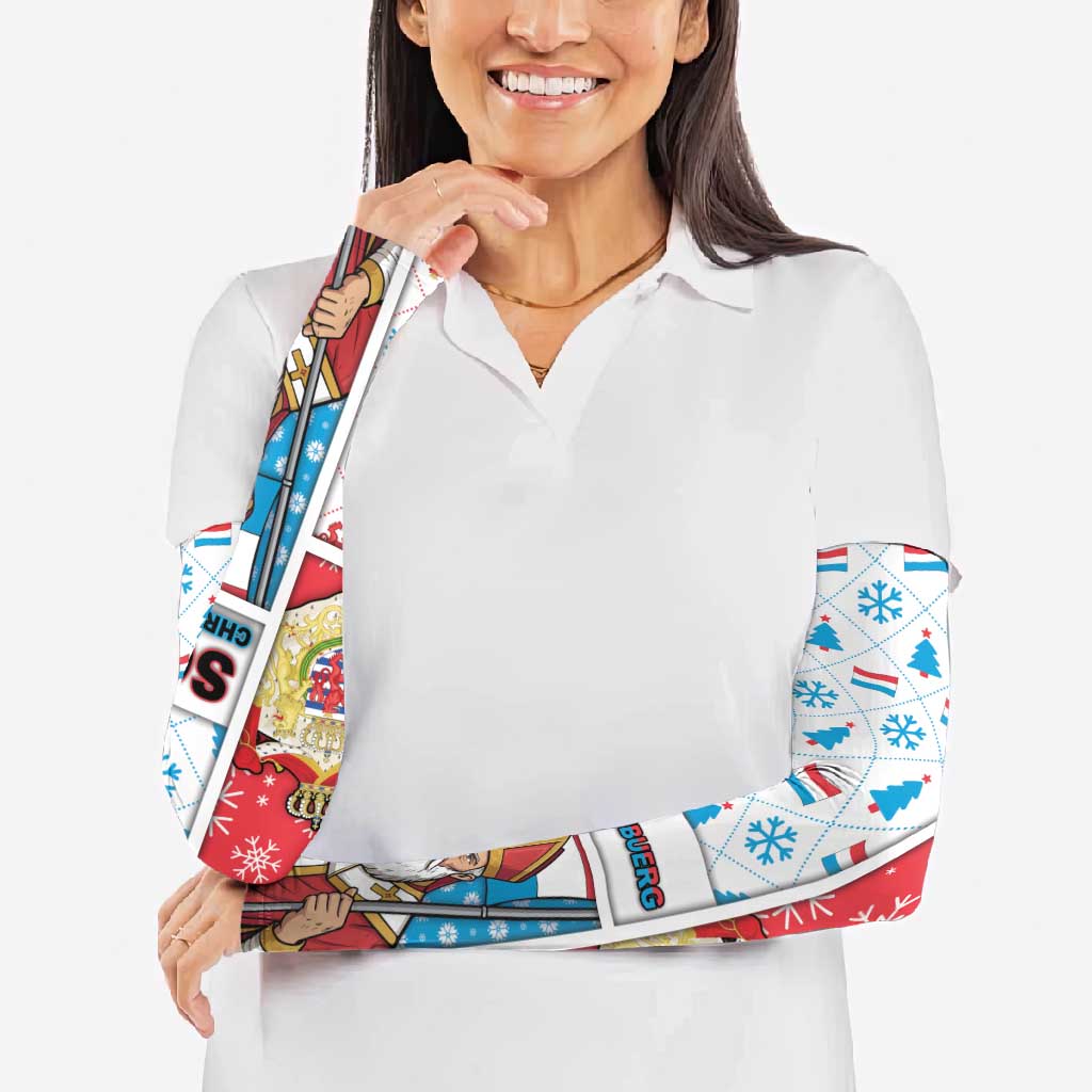 Luxembourg Christmas Arm Sleeves Kleeschen With Xmas Patterns - Wonder Print Shop