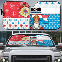 Luxembourg Christmas Auto Sun Shade Kleeschen With Xmas Patterns - Wonder Print Shop