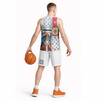 Luxembourg Christmas Basketball Jersey Kleeschen With Xmas Patterns - Wonder Print Shop
