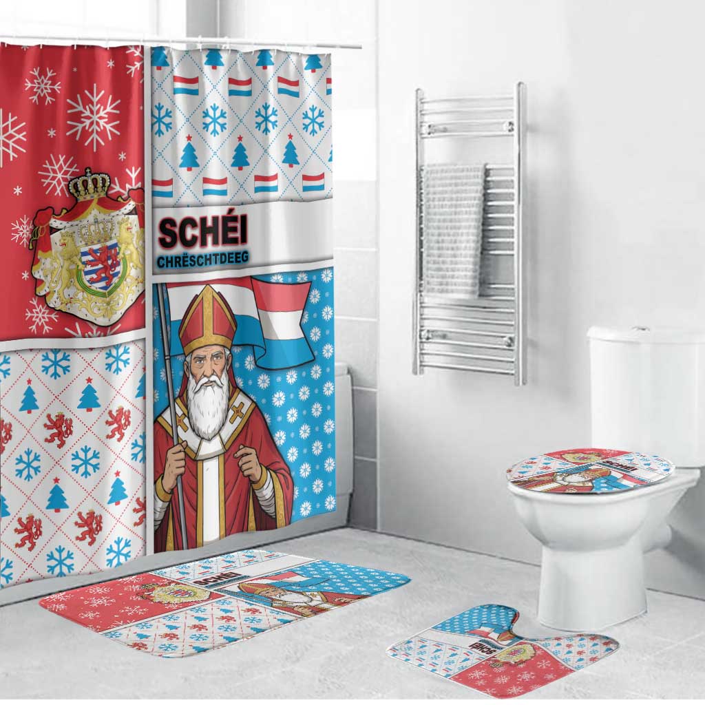 Luxembourg Christmas Bathroom Set Kleeschen With Xmas Patterns - Wonder Print Shop