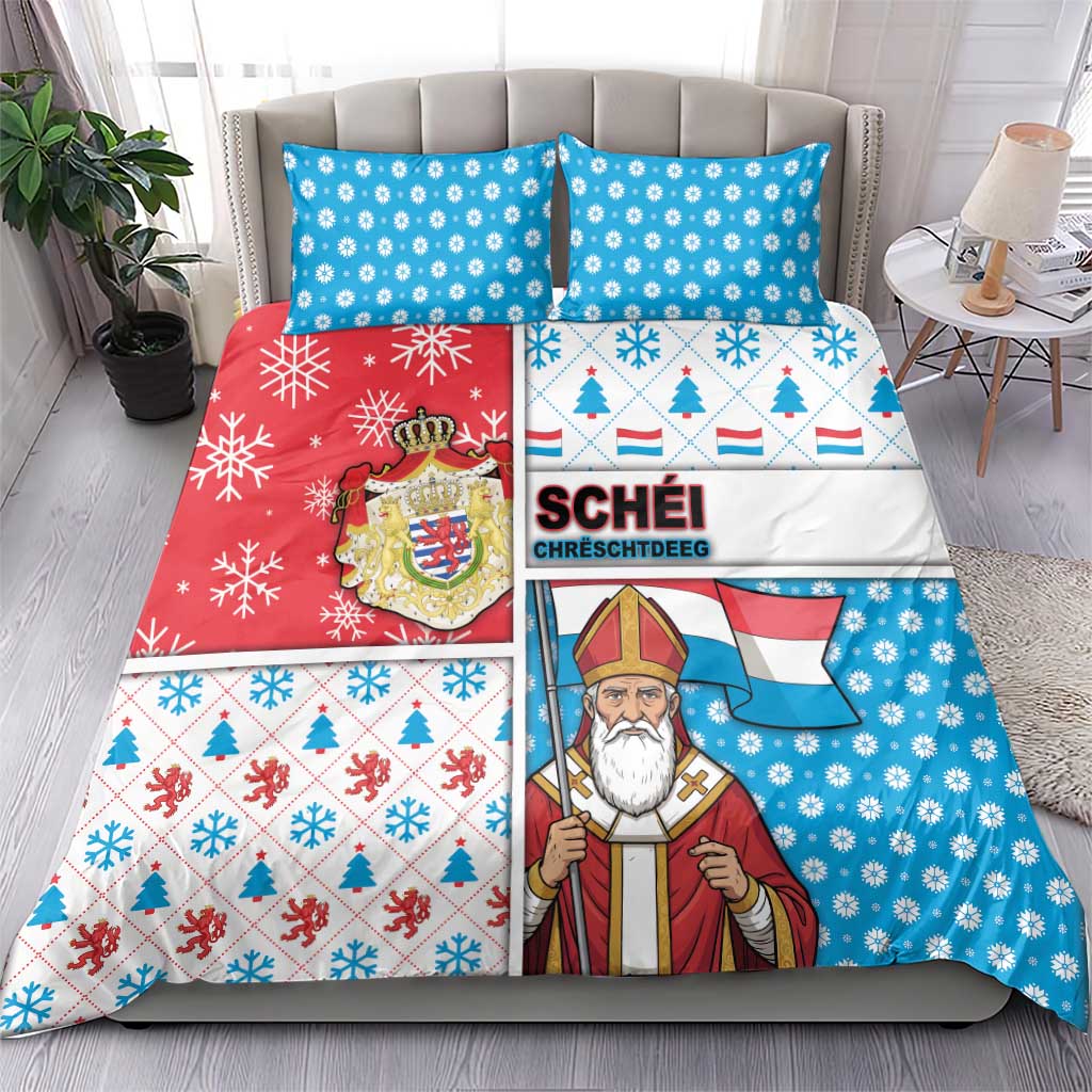 Luxembourg Christmas Bedding Set Kleeschen With Xmas Patterns - Wonder Print Shop