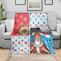 Luxembourg Christmas Blanket Kleeschen With Xmas Patterns - Wonder Print Shop