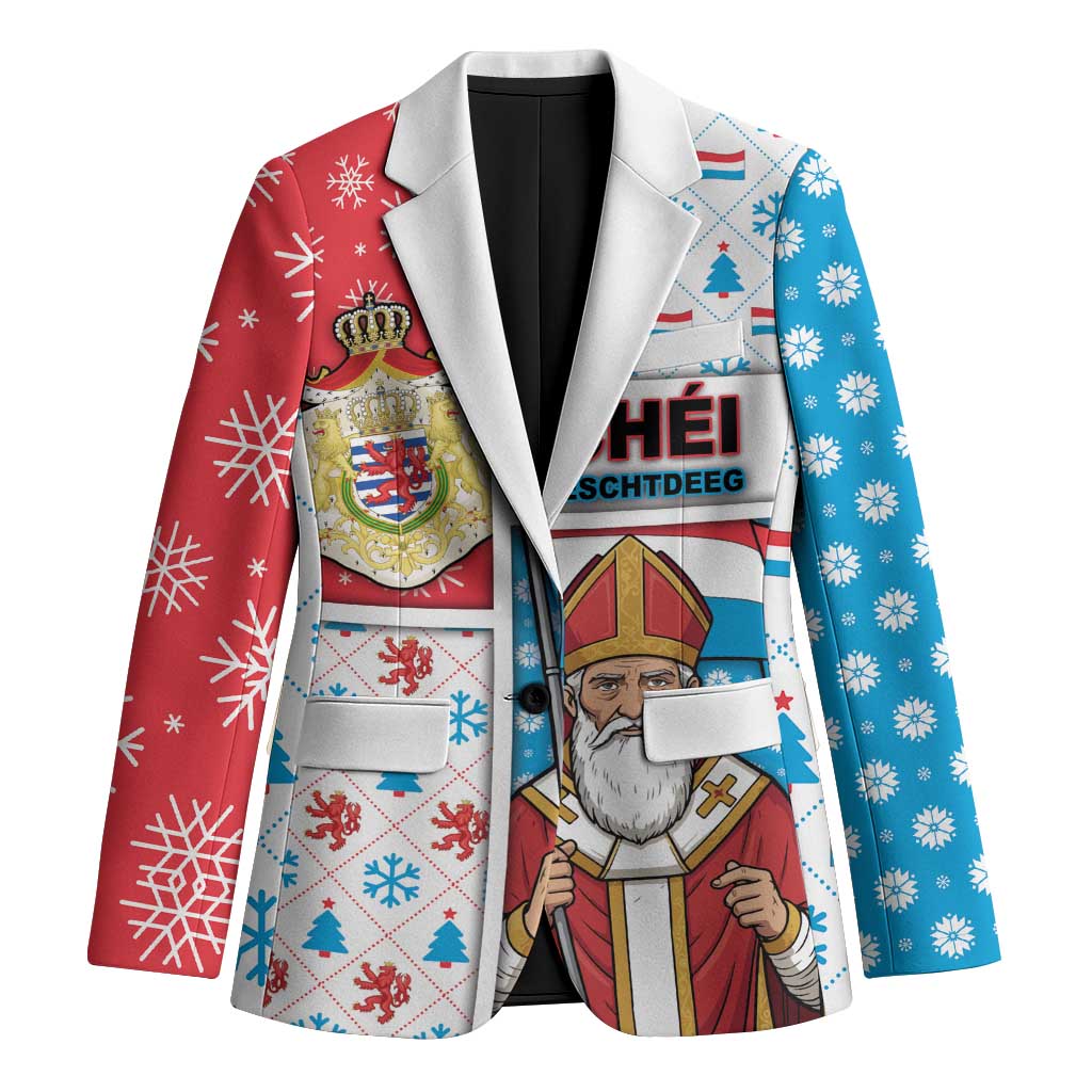 Luxembourg Christmas Blazer Kleeschen With Xmas Patterns - Wonder Print Shop